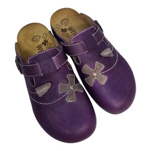 Dr. WEIL Purple Mules with Grey Accents